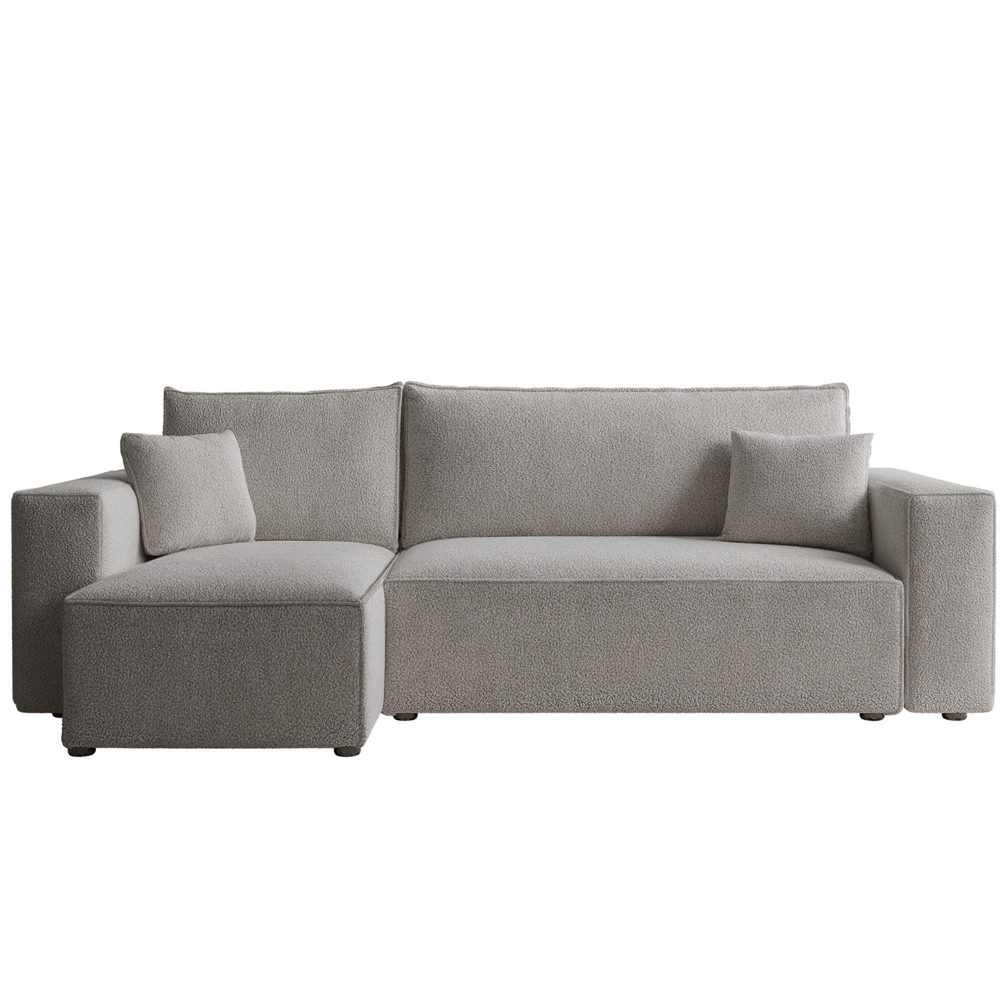 ECKSOFA Adara Mit Schlaffunktion - Grau, Holzwerkstoff/Textil (244/145cm) - Fun Möbel