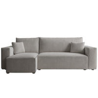 ECKSOFA Adara Mit Schlaffunktion - Grau, Holzwerkstoff/Textil (244/145cm) - Fun Möbel