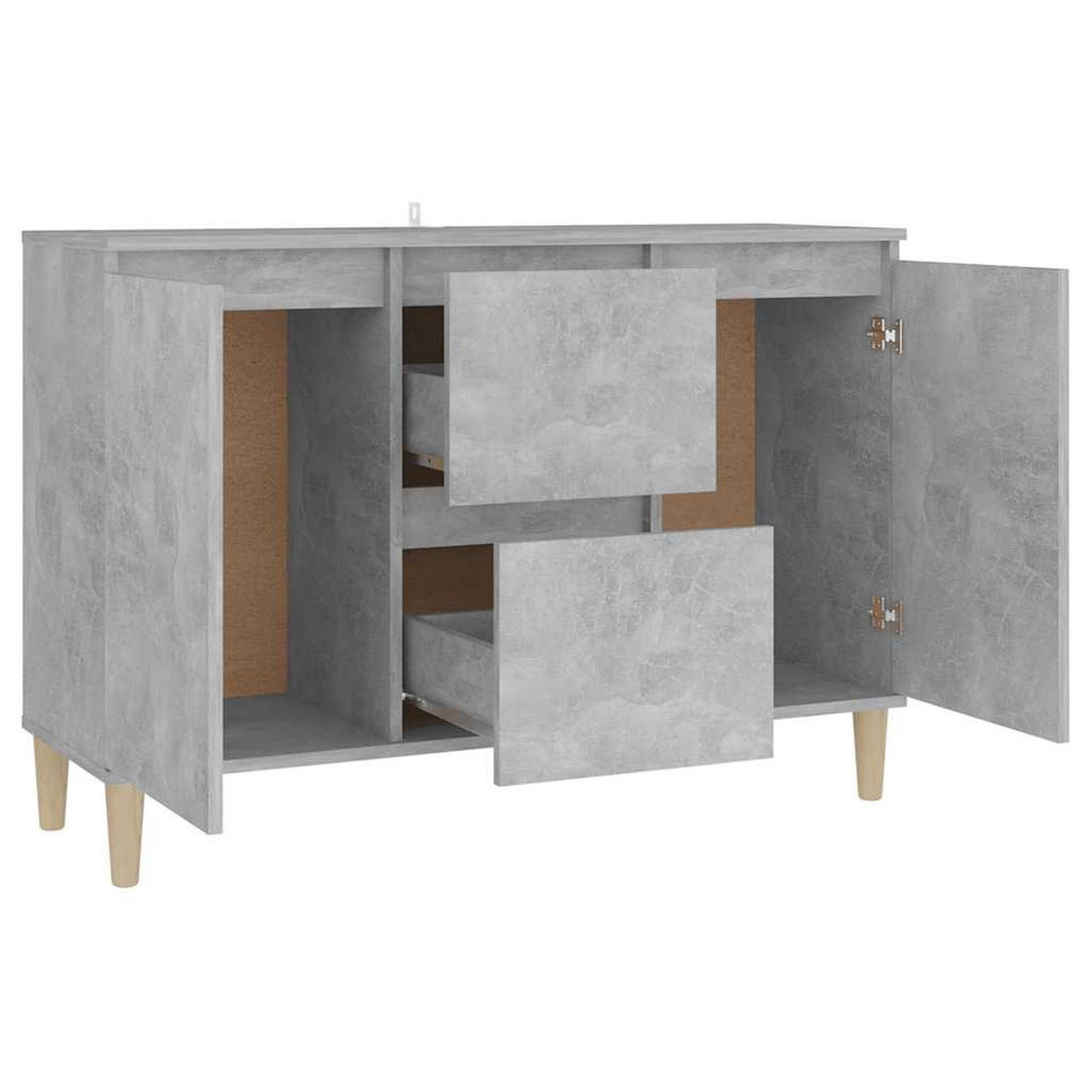 SIDEBOARD mit 2 Schubladen, 2 Türen 103,5/35/70 cm aus Holzwerkstoff Betongrau - Hellgrau/Grau, Holz (103.5/70/35cm) - vidaXL