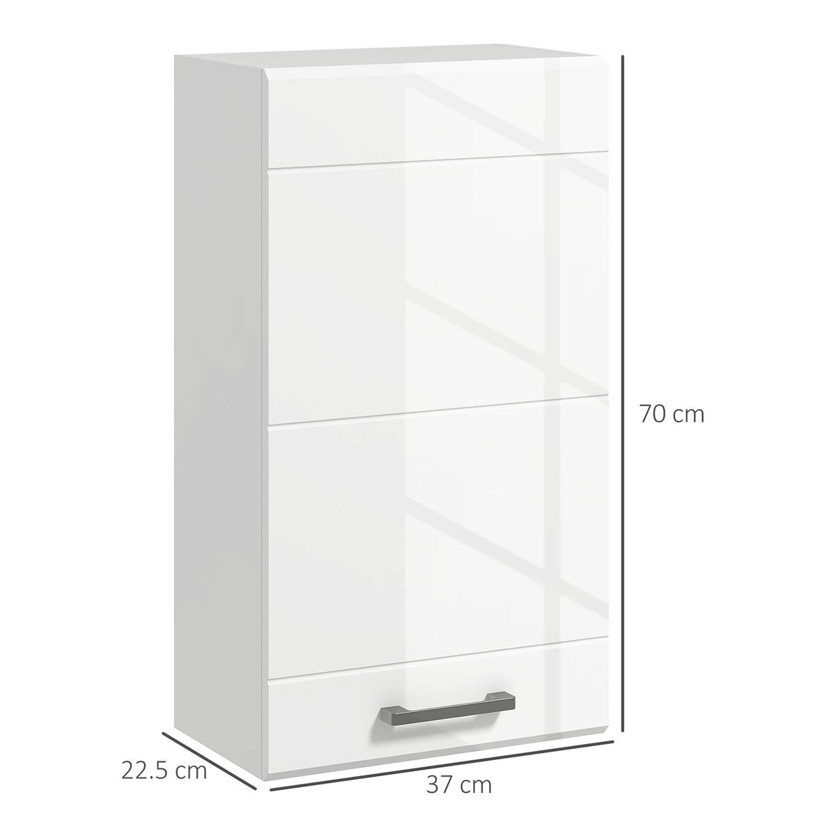 HÄNGESCHRANK DE-15880 3 Ebenen mit verstellbarem Einlegeboden Weiß - Weiß, Holzwerkstoff (22.5/70/37cm) - ComfortXL
