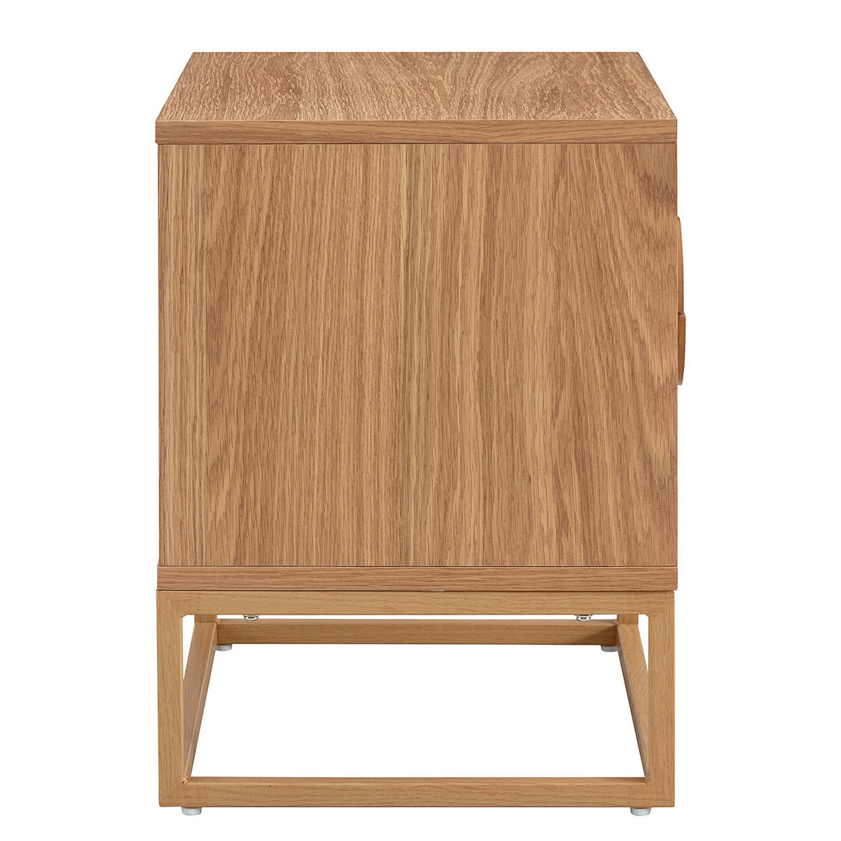 NACHTKOMMODE - Echholzfurnier, Eiche - Eichefarben, Holzwerkstoff (55/55/40cm) - home24