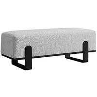 SITZBANK Melissa, Polsterbank 100 cm mit Metallgestell, Bouclé-Stoff, Grau+Schwarz - Schwarz/Grau, Metall (100/47/35cm) - Beautysofa