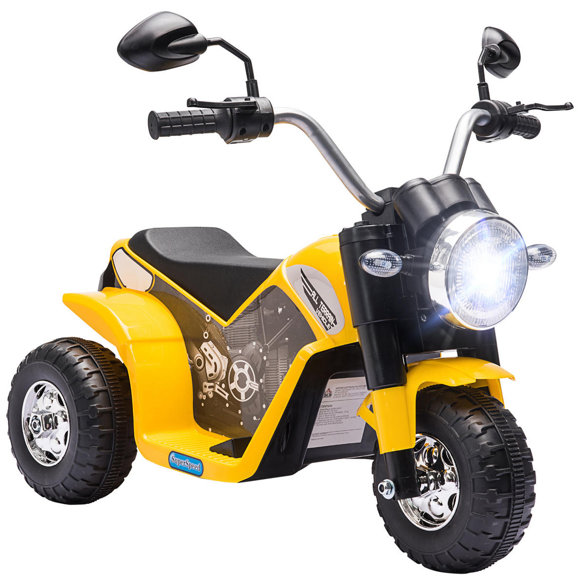ELEKTRO-MOTORRAD DE-12998 3 Räder Gelb/Schwarz - Gelb, Kunststoff (72/57/56cm) - ComfortXL