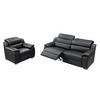 SOFAGARNITUR mit Relaxfunktion - 4 -Sitzer - Leder - schwarz - ARENA - Schwarz, Leder (202/86/104cm) - Vente-Unique