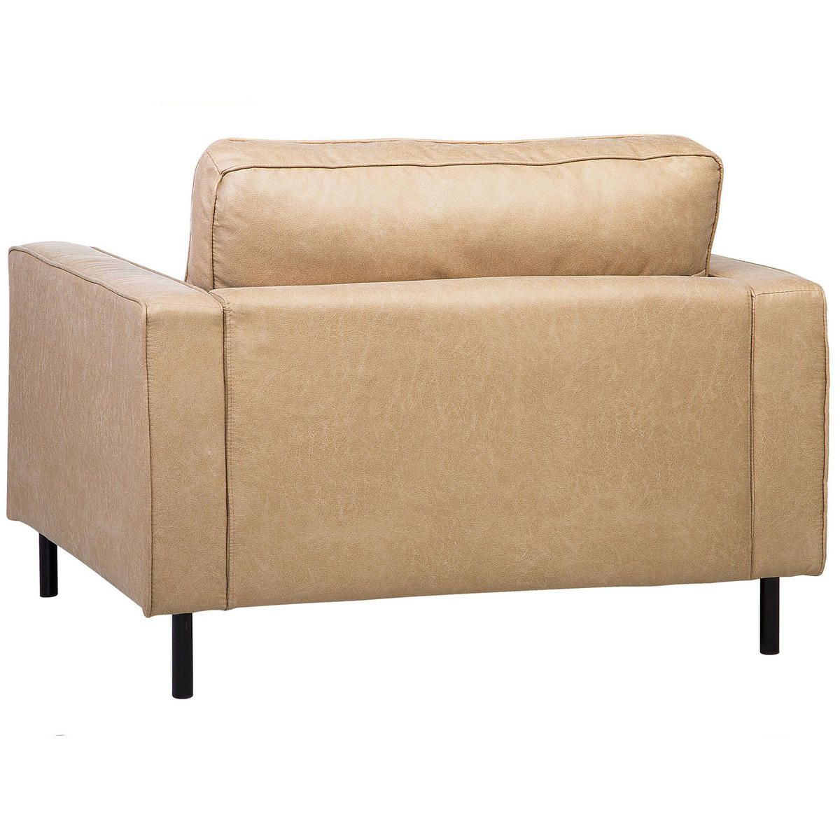 SESSEL Lederoptik beige Savalen - Beige/Schwarz, Kunststoff (117/87/91cm) - Beliani