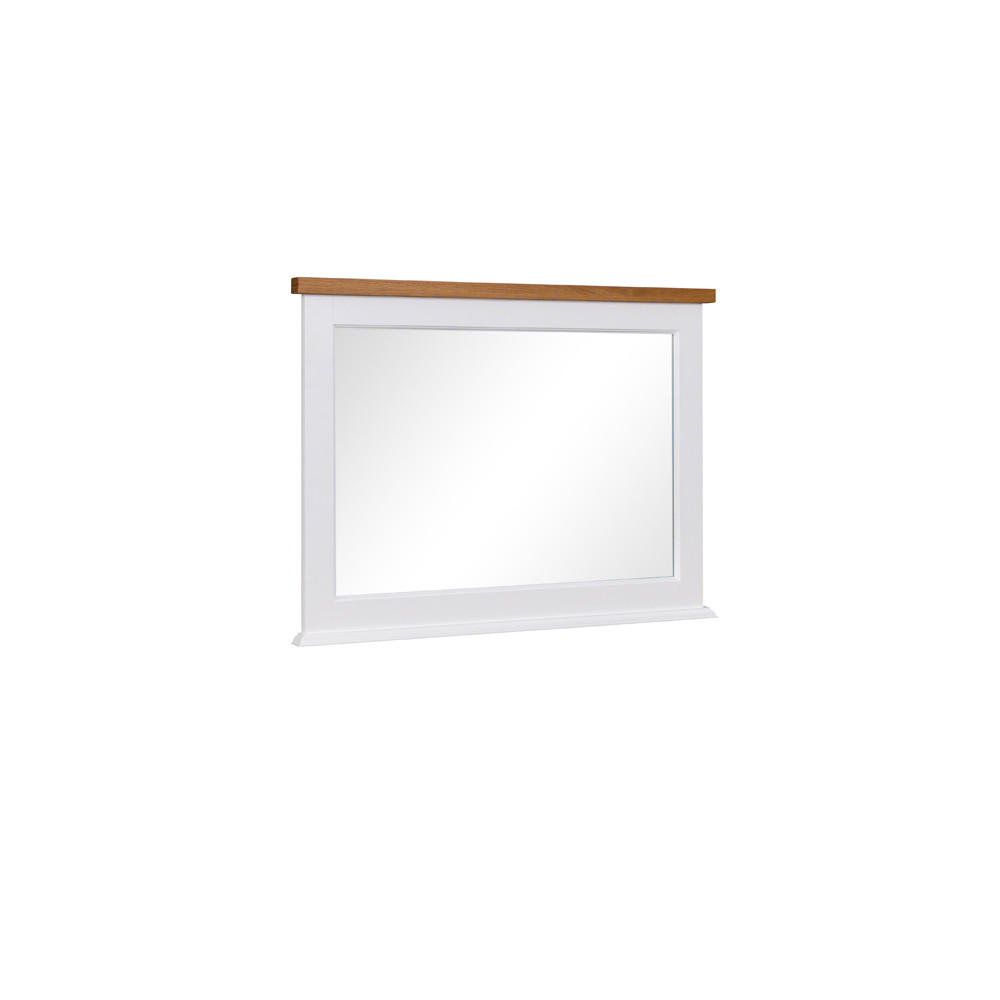 SPIEGEL Galineo weiß / Eiche Natur 97,5 / 4,5 / 73cm - Eichefarben/Weiß, Holzwerkstoff (98/82/5cm) - Feldmann-Wohnen