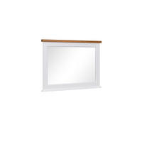 SPIEGEL Galineo weiß / Eiche Natur 97,5 / 4,5 / 73cm - Eichefarben/Weiß, Holzwerkstoff (98/82/5cm) - Feldmann-Wohnen