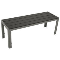 GARTENBANK Cheltenham 120x35x40cm, Gestell aus Aluminium + Sitzfläche Akazie BxTxH: 120x40x35 cm - Grau, Holz (120/35/40cm) - TPFGarden