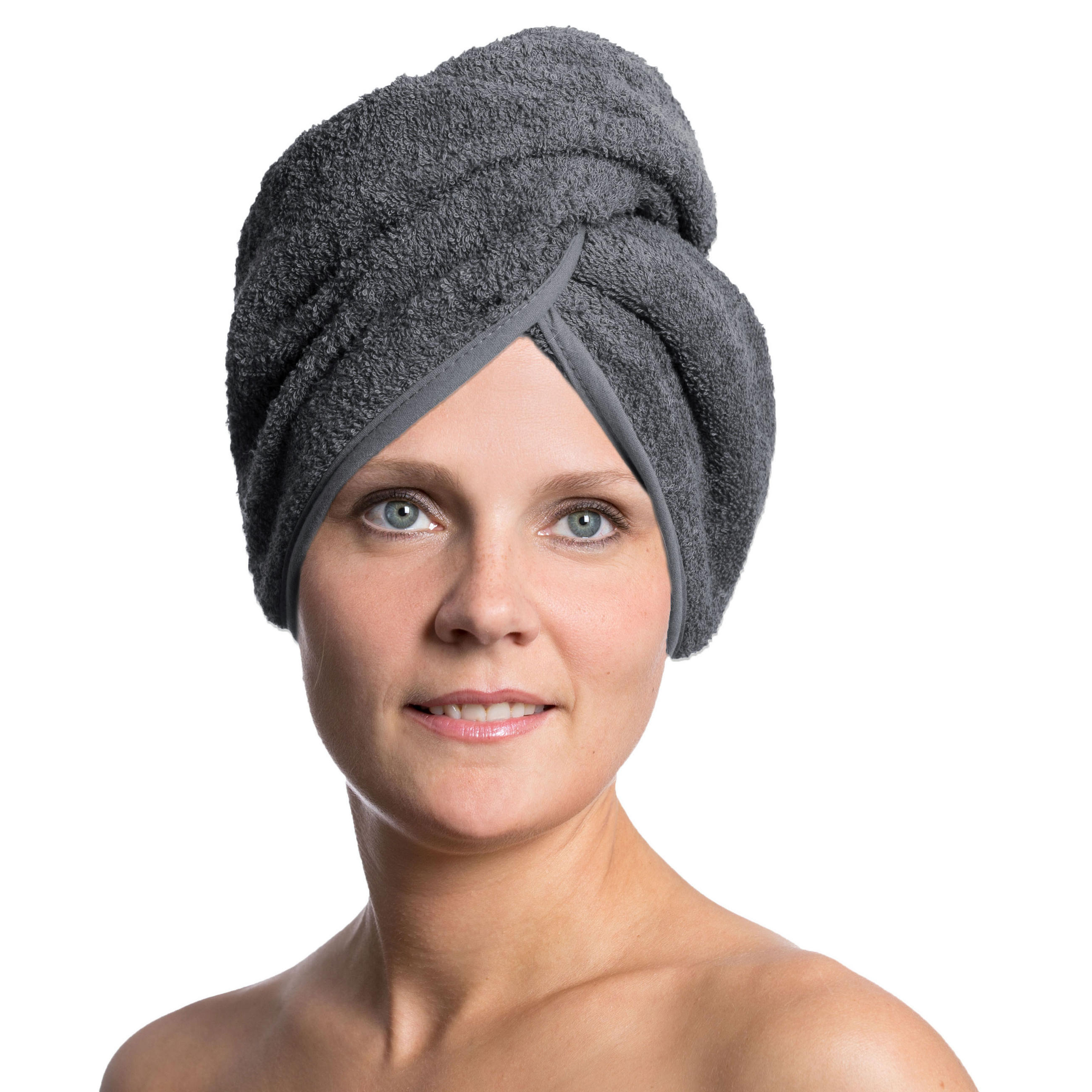 HAARTURBAN, 23x64 cm, 100% Baumwolle, Grau - Grau, Textil (23/64cm) - Zollner