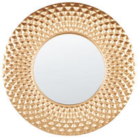 WANDSPIEGEL Metall gold rund 60 cm Combe - Goldfarben, Metall (60/60/1cm) - Beliani