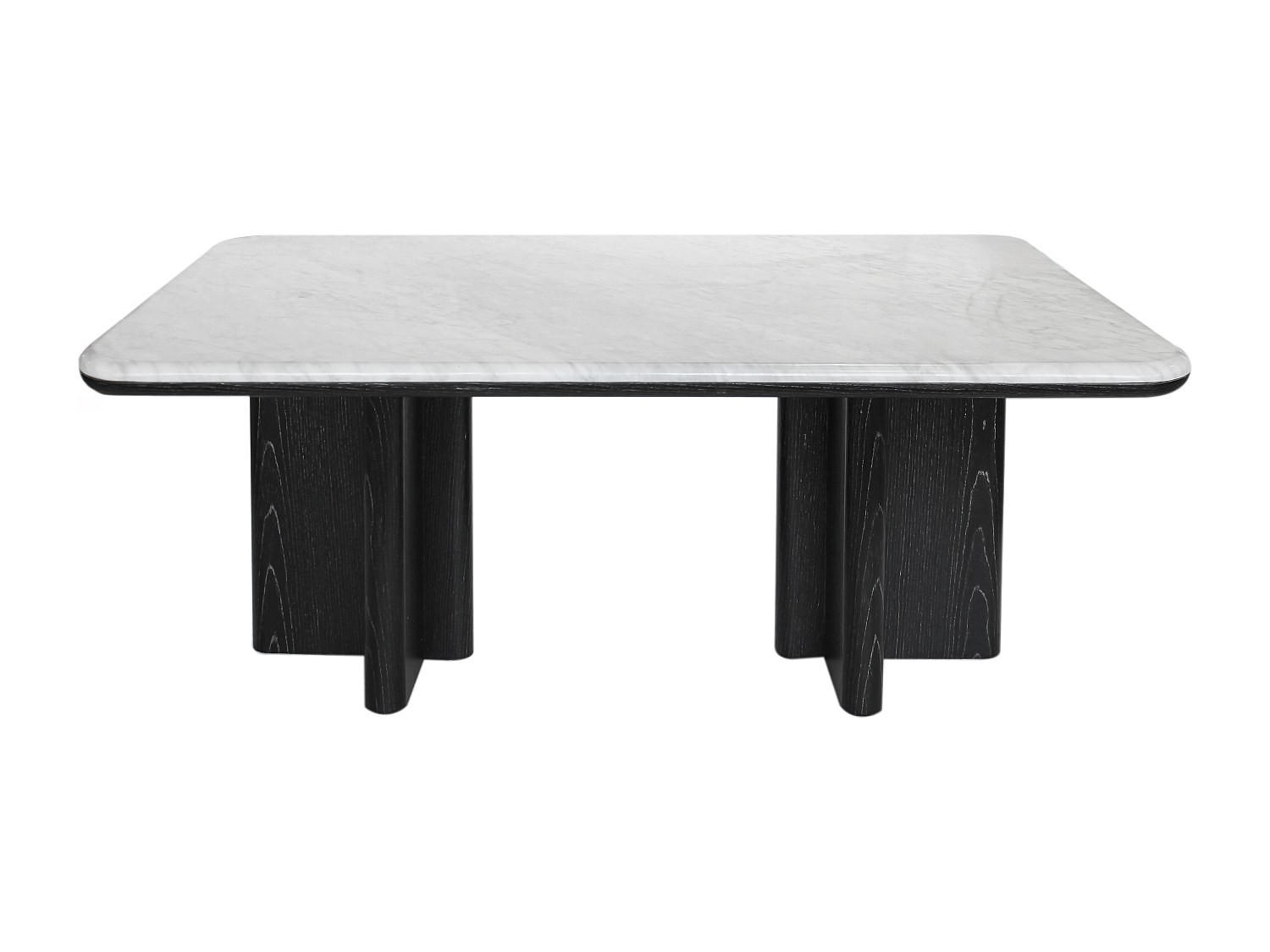 COUCHTISCH - 100 cm x 60 cm - marmor - schwarz, weiß Zaneska - Schwarz/Weiß, Stein (60/100/40cm) - Vente-Unique