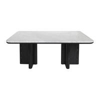 COUCHTISCH - 100 cm x 60 cm - marmor - schwarz, weiß Zaneska - Schwarz/Weiß, Stein (60/100/40cm) - Vente-Unique