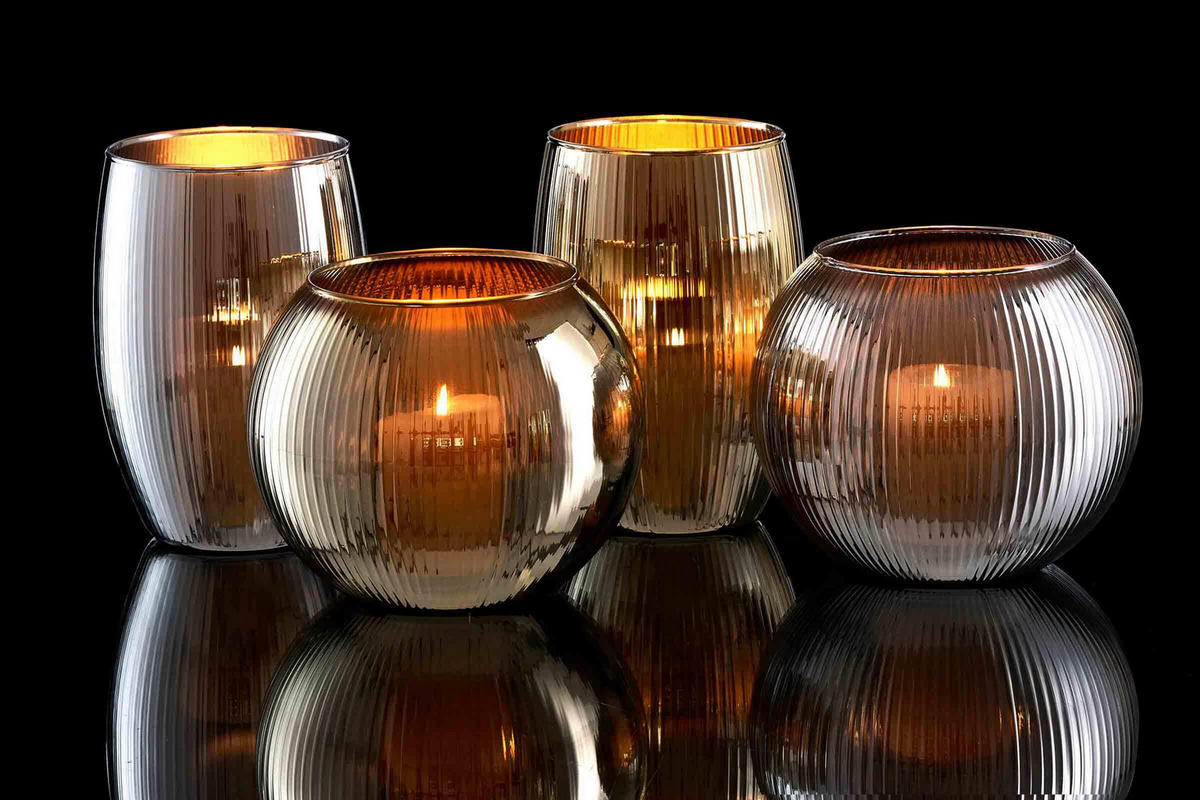 WINDLICHTER Elysia altgold ø 19 cm 4er Set - Gelb/Goldfarben, Glas (19/16/19cm) - Ritzenhoff Breker