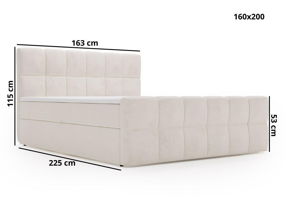 BOXBETT Alicante 160x200 Grau - Grau, Holz/Textil (160/200cm) - Graingold