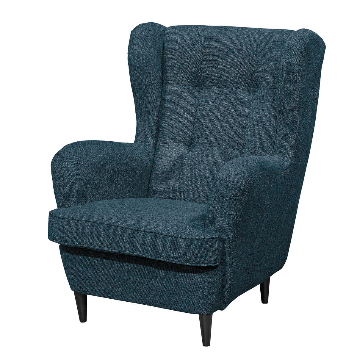 SESSEL - Schwarz/Dunkelblau, Holz/Buchenholz (78/102/98cm) - home24