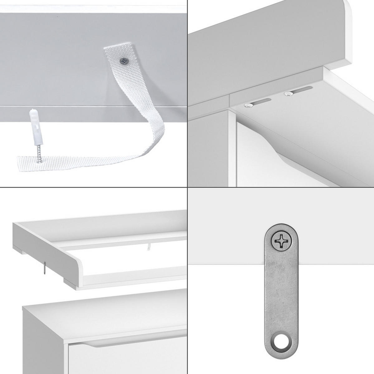 PŘEBALOVACÍ NÁSTAVEC Wicko Bílá - bílá, kompozitní dřevo (80/10/76cm) - Vicco