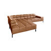 ECKSOFA NELSON Braun Leder Relaxfunktion - Dunkelbraun/Schwarz, Leder/Metall (321/216cm) - KAWOLA