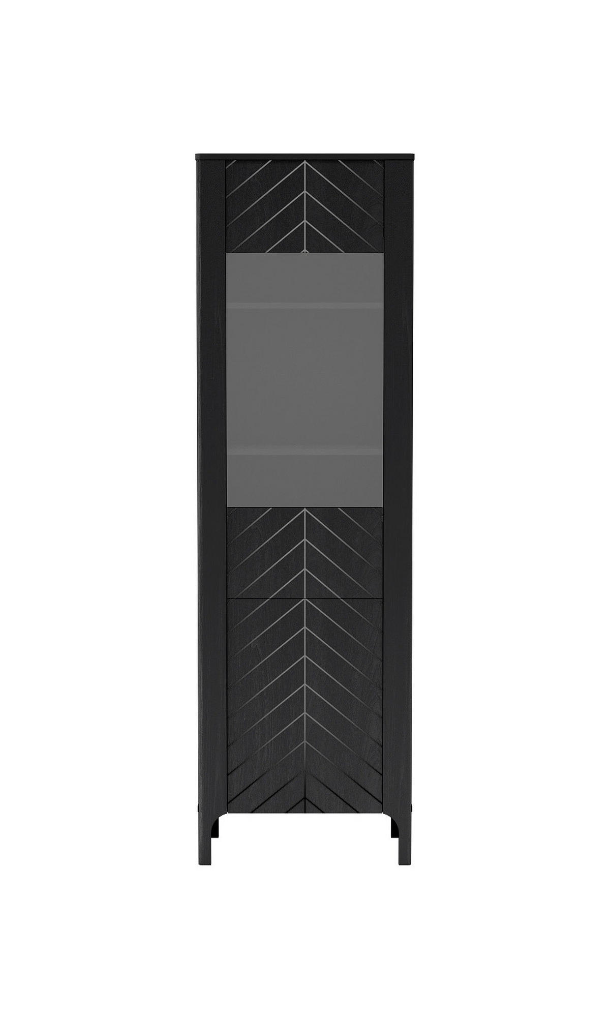 VITRINE Malumi MM-4 Schwarz Paintflow - Schwarz, Holzwerkstoff (60/197/40.5cm)