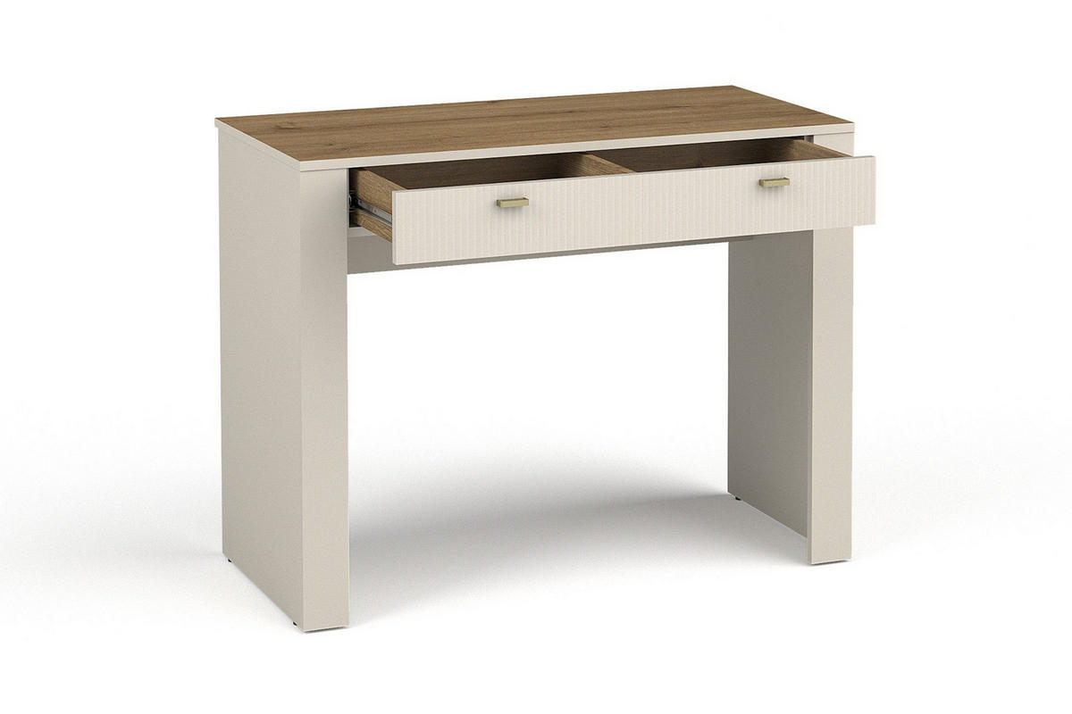 SCHMINKTISCH MONI 10 in Kaschmir / Eiche Whiskey matt 102/79/50 cm - Kaschmir, Holzwerkstoff (102/79/50cm) - Deine Möbel 24