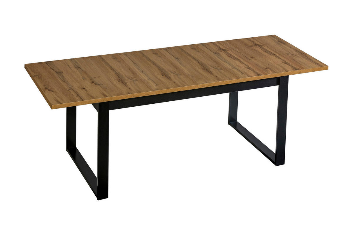 ESSTISCH LAMI 14 160-240/90/77 cm in Wotan Eiche / Schwarz Matt - Eiche Wotan/Schwarz, Holzwerkstoff (90/240/77cm) - Deine Möbel 24
