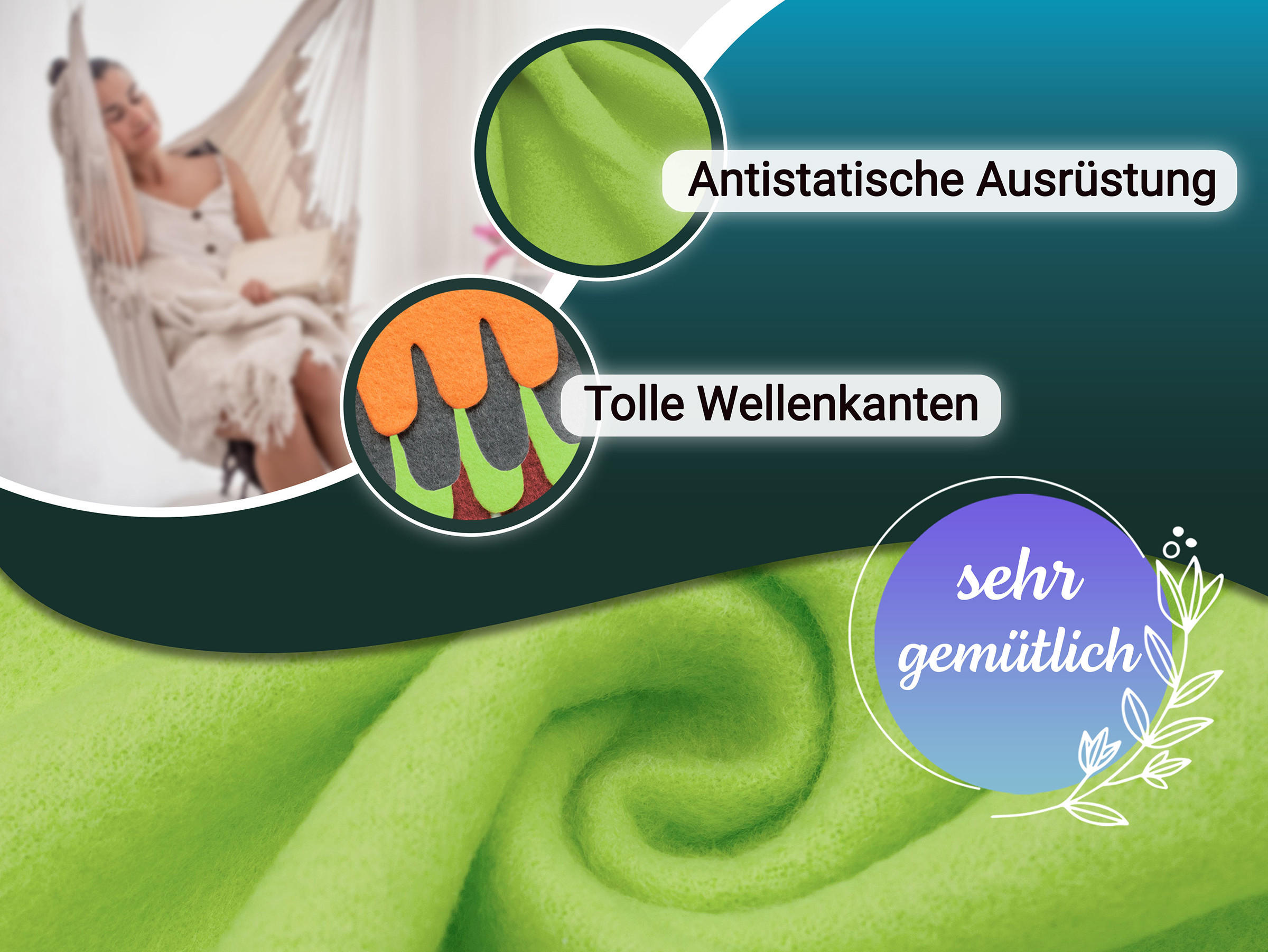 KUSCHELDECKE, 130x170 cm, 100% Polyester, Grün - Hellgrün, Textil (130/170cm) - Zollner