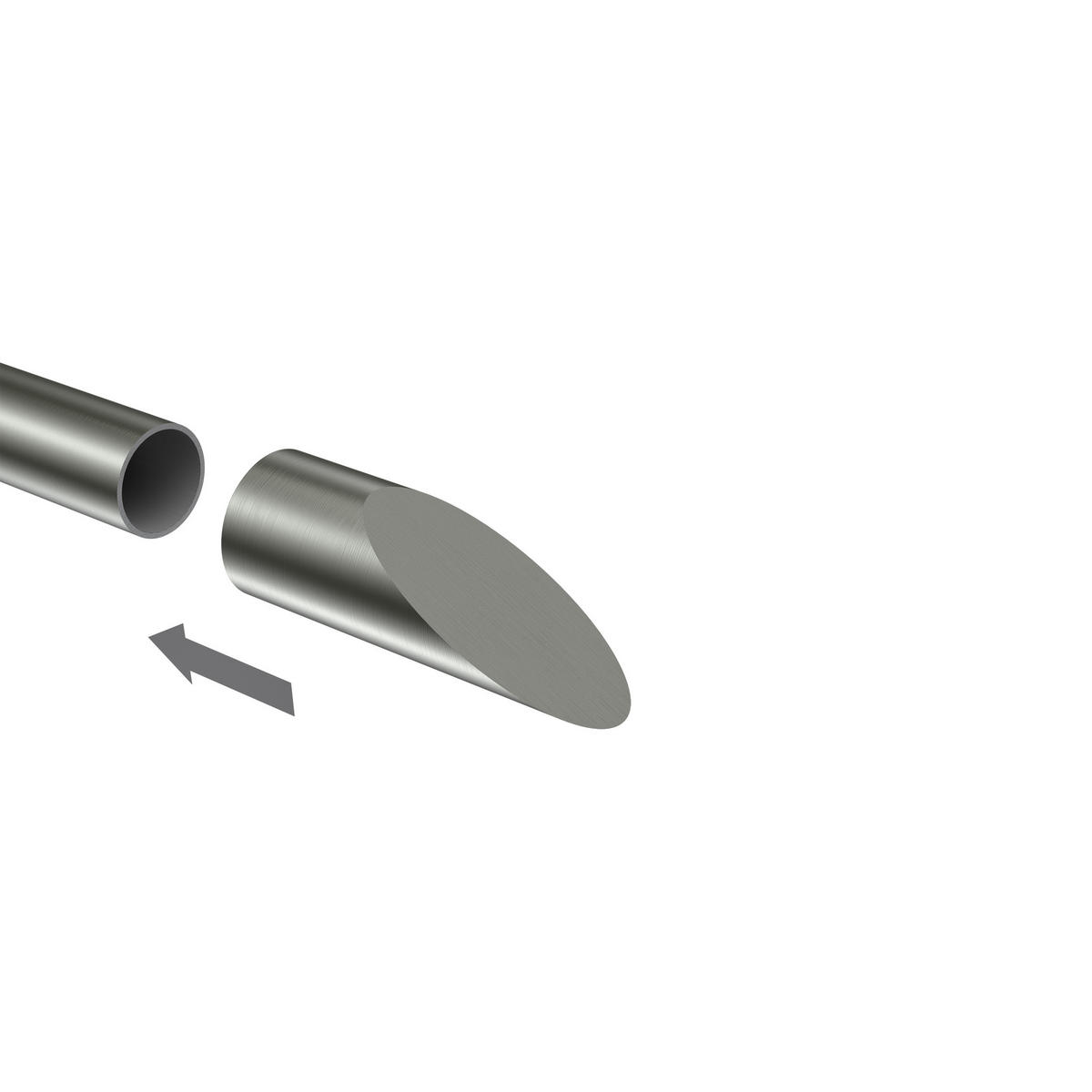 ENDSTÜCKE FÜR GARDINENSTANGEN 20 mm Ø, Nevia Edelstahl, Packung 2 Stück - Edelstahlfarben, Metall (7/2.4/2.4cm) - INTERDECO