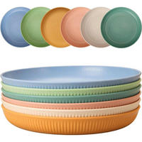 SPEISETELLER 6er Set Kunststoff 22,5 cm - Multicolor, Kunststoff (22.5/22.5/3.5cm)