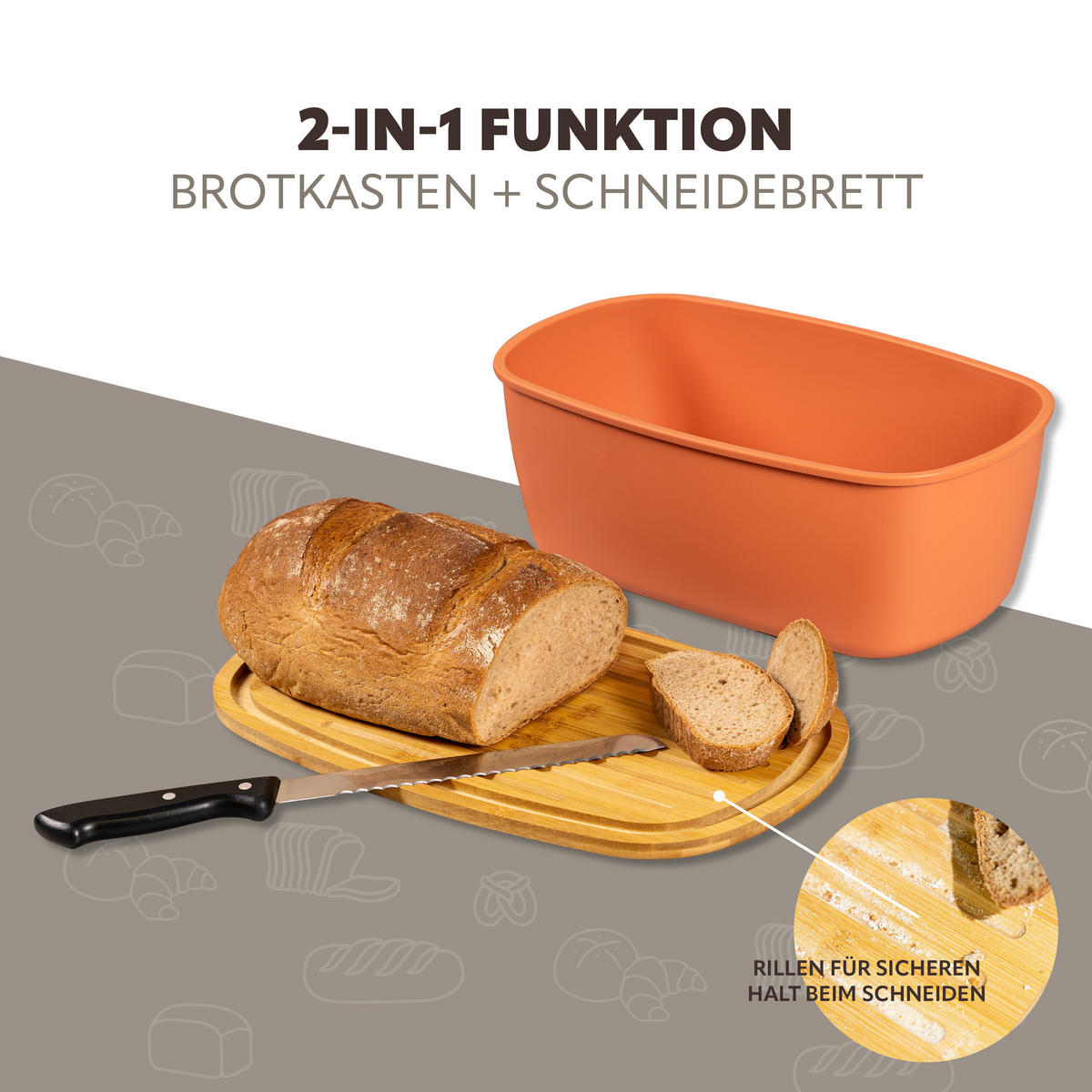 BROTKASTEN, braun - Rotbraun, Kunststoff (22.5/13.5/37cm) - bremermann