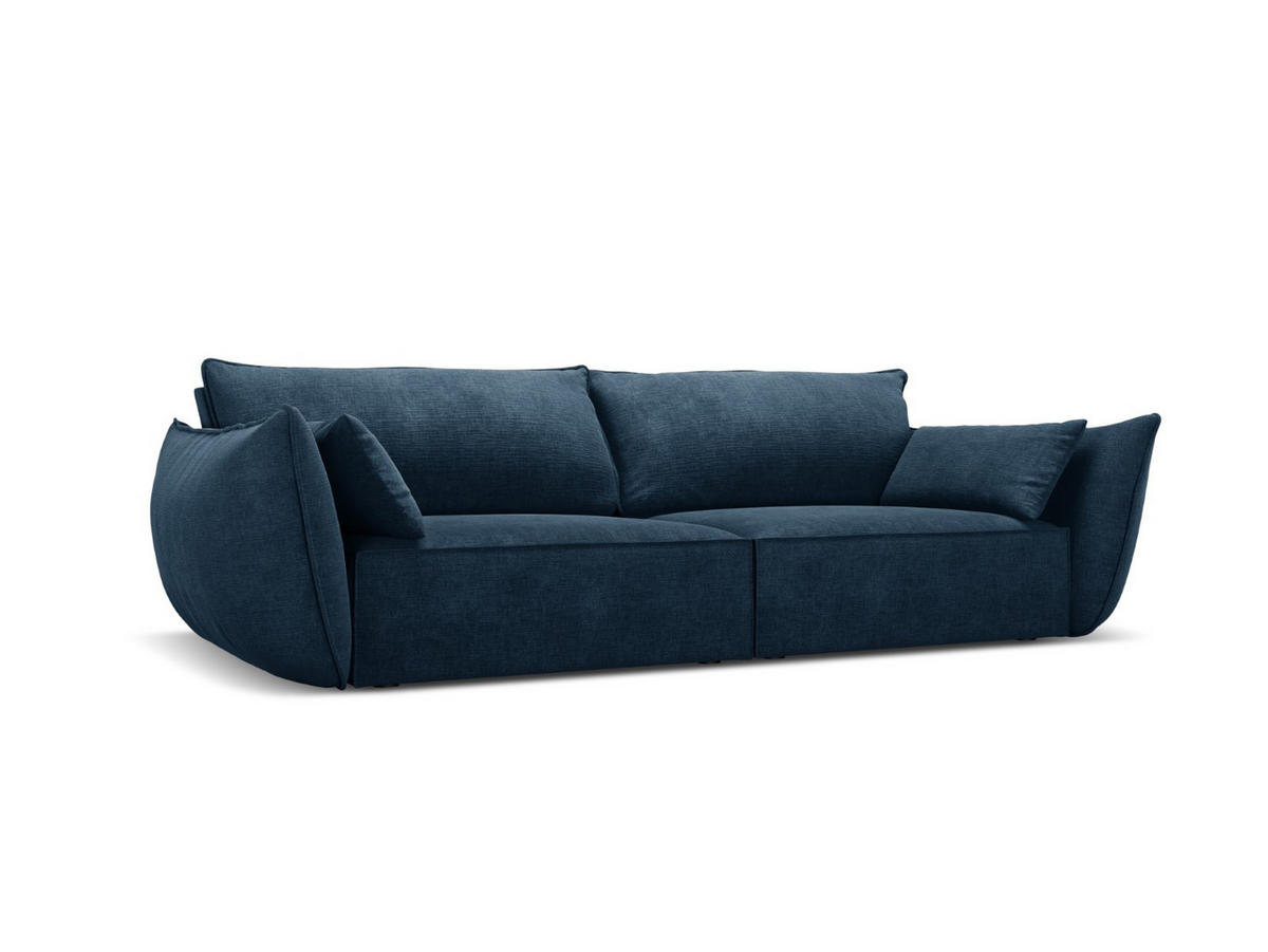 SOFA Kaelle aus Chenille-Stoff königsblau 3 Sitzplätze - Blau, Textil (100/85/208cm) - Micadoni