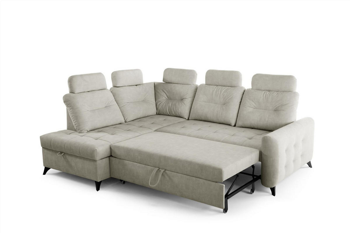 ECKSOFA Wendie - Beige, Holzwerkstoff/Textil (200/250cm) - Fun Möbel