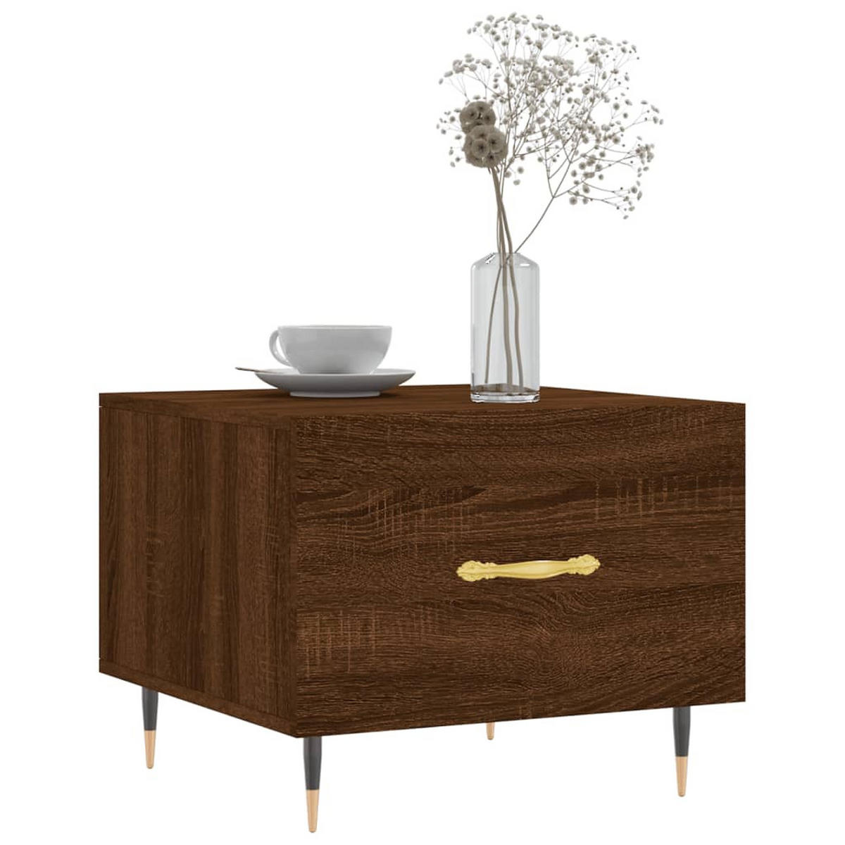 COUCHTISCHE 2 Stk. Braun Eichen-Optik 50x50x40 cm Holzwerkstoff - Braun, Holzwerkstoff (50/50/40cm) - furnicato