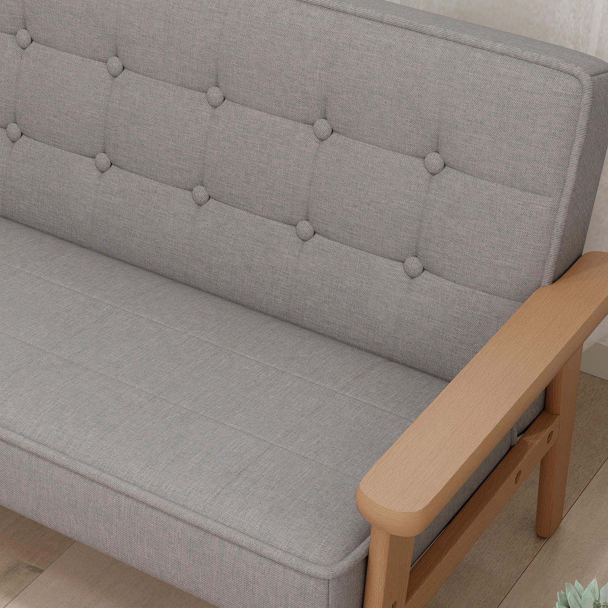 KINDERSESSEL DE-10383 2-sitzig mit Holzrahmen Grau - Grau, Holzwerkstoff (42/48/77cm) - ComfortXL