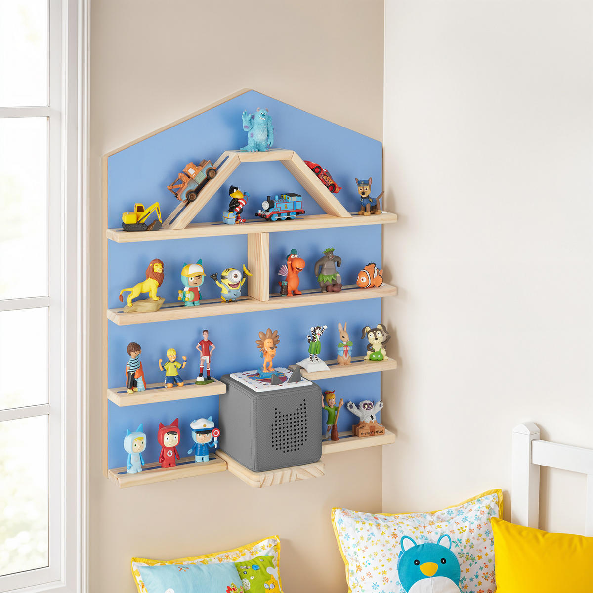 WANDREGAL Mylittle Story,50 x 15,5 x 60 cm, blau - Blau, Holz (50/60/15.5cm) - tectake