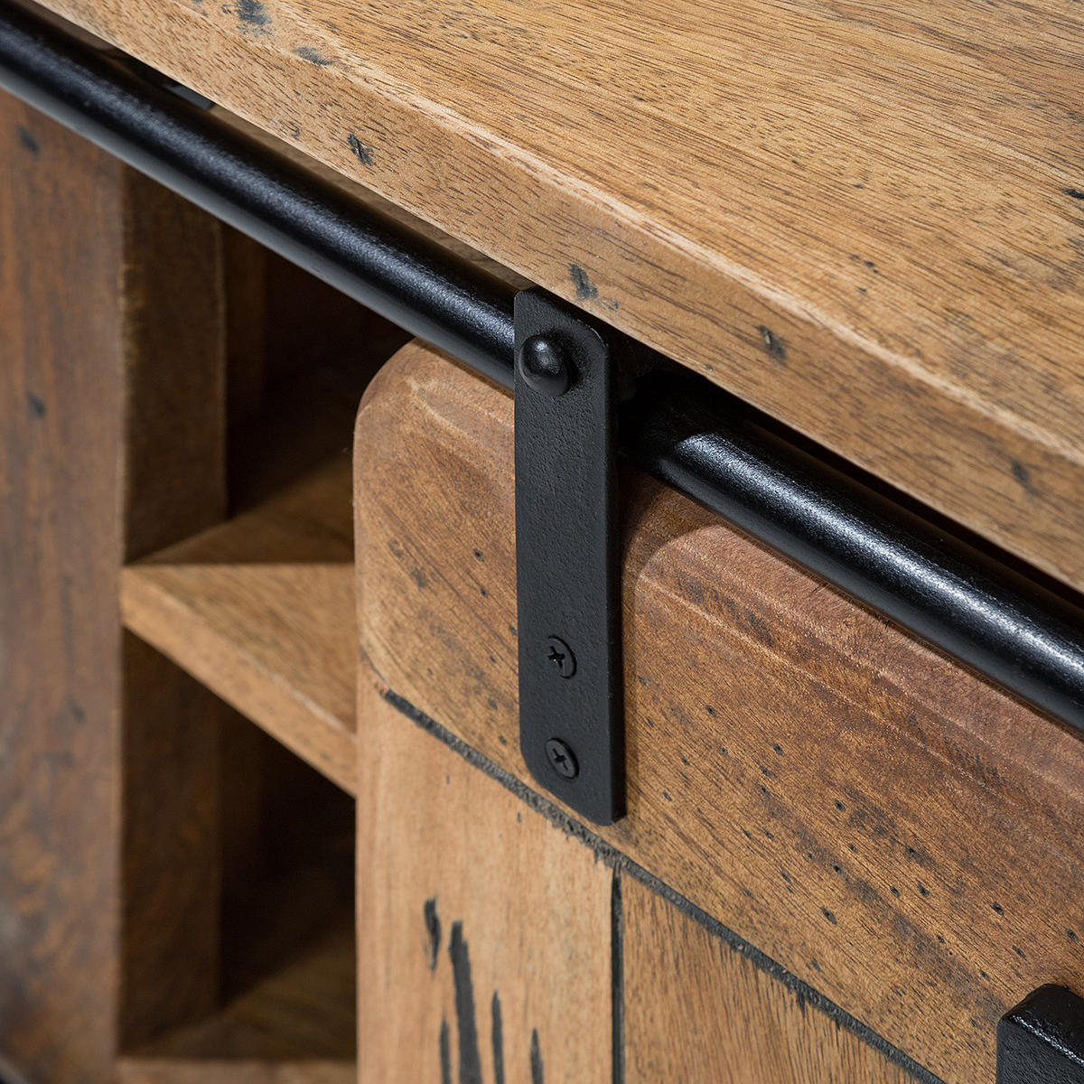 COUCHTISCH - Mango massiv / Eisen - Mango / Schwarz - Braun, Holz/Metall (110/70/45cm) - home24