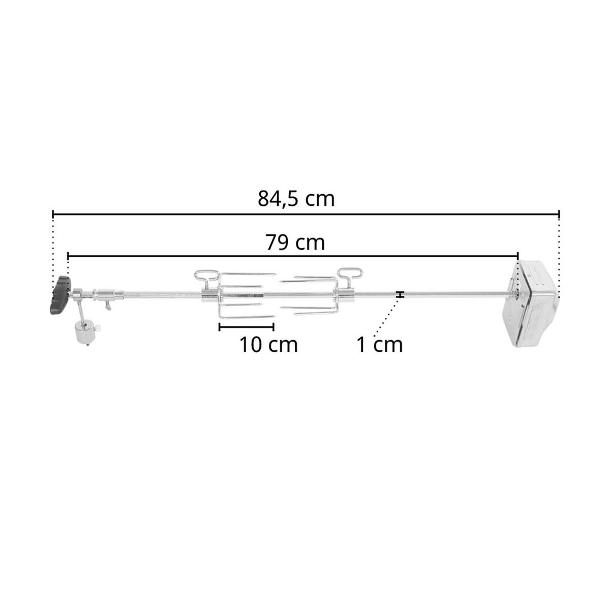 GASGRILL BLACK 2+1 Set mit Drehspieß - Schwarz, Metall (116/115/50cm) - TAINO