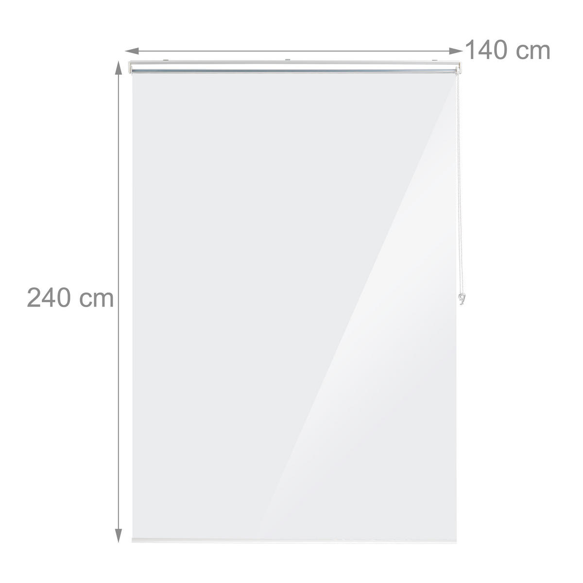 DUSCHROLLO - Transparent, Kunststoff/Metall (140/4.5cm) - Relaxdays