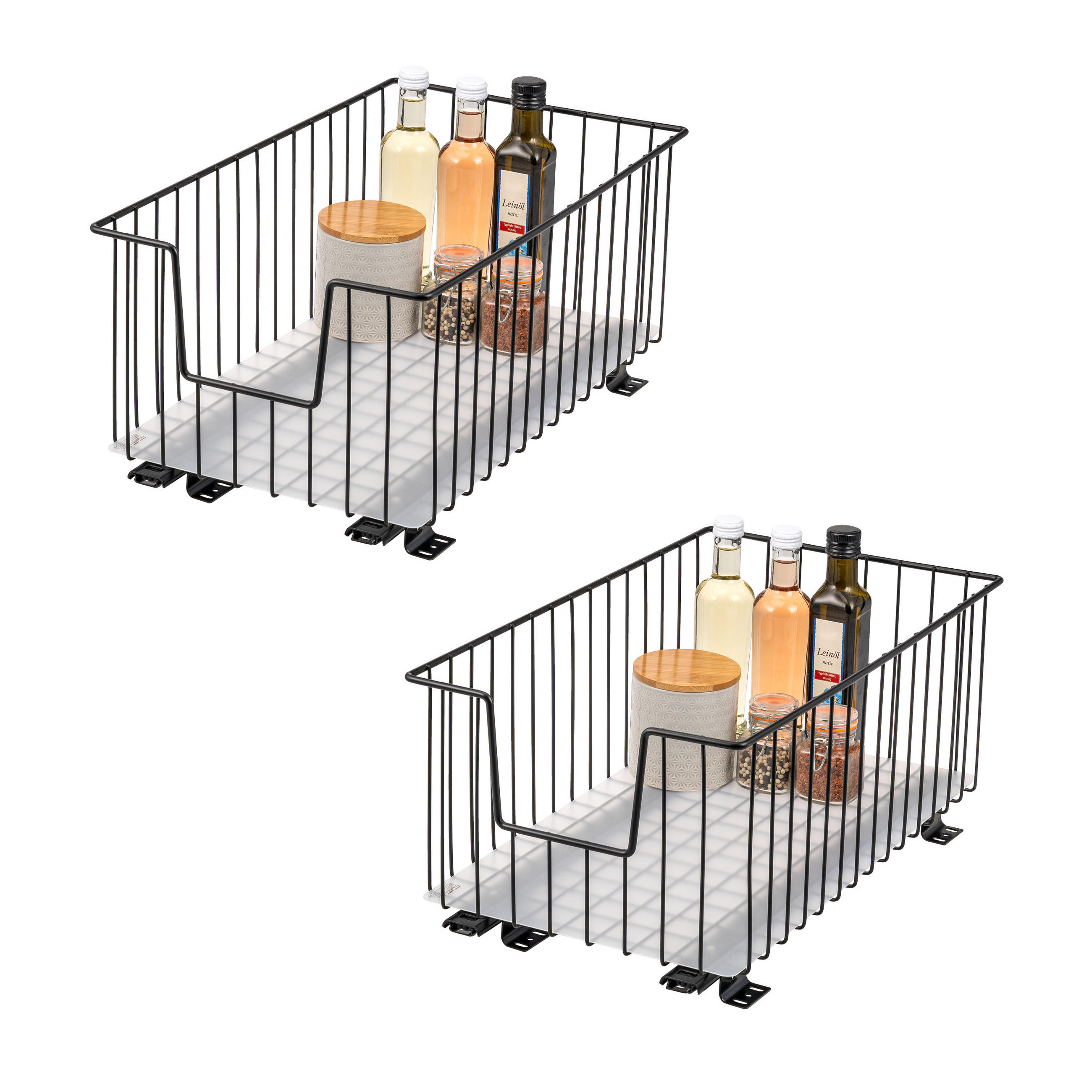 bremermann Schrank-Korbauszug Schwarz 30x23x50.5 cm