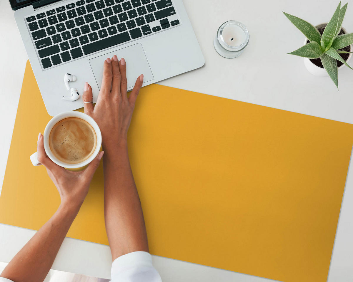 SCHREIBTISCHUNTERLAGE 90x45 cm Orange - Orange, Kunststoff (1.6/90/45cm) - Wallfluent