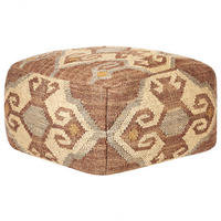 POUF Urpad 50/50/30 cm - Rot, Naturmaterialien (50/30/50cm) - Beliani