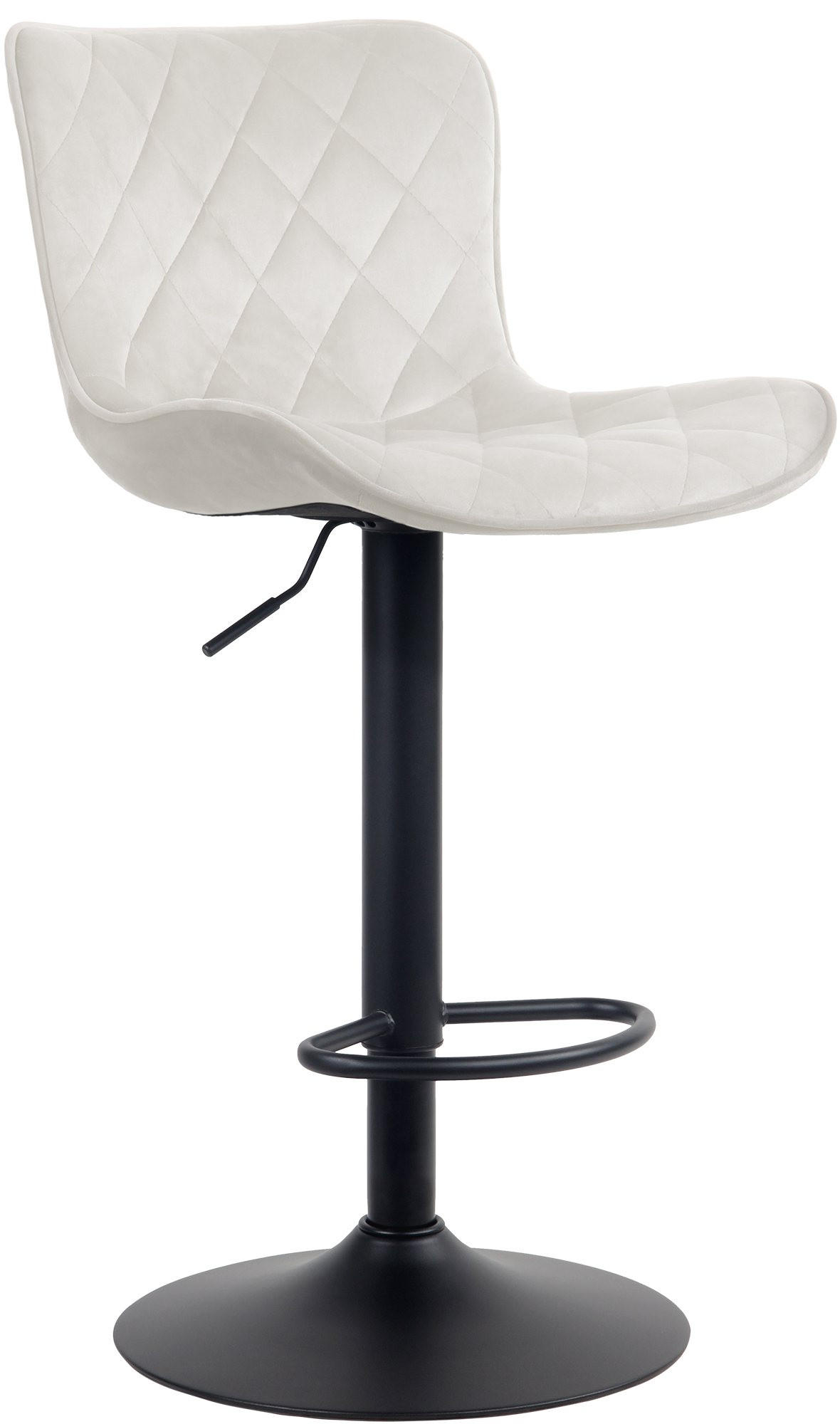 BARHOCKER Samt creme - Creme/Schwarz, Textil/Metall (48/83/54cm) - CLP