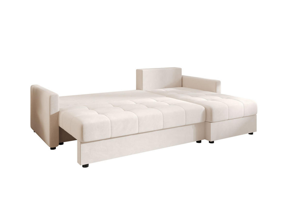 ECKSOFA MOS L BIS Itaka 16 Rechts mit Schlaffunktion - Beige, Textil (220/143cm) - Bedante