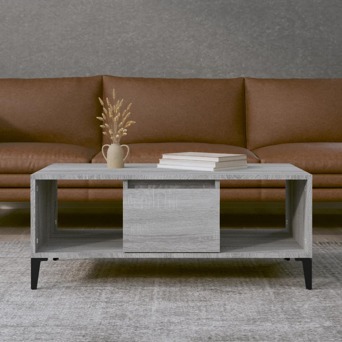 COUCHTISCH Grau Sonoma 90x50x36,5 cm Holzwerkstoff - Grau, Holzwerkstoff (90/50/36.5cm) - furnicato