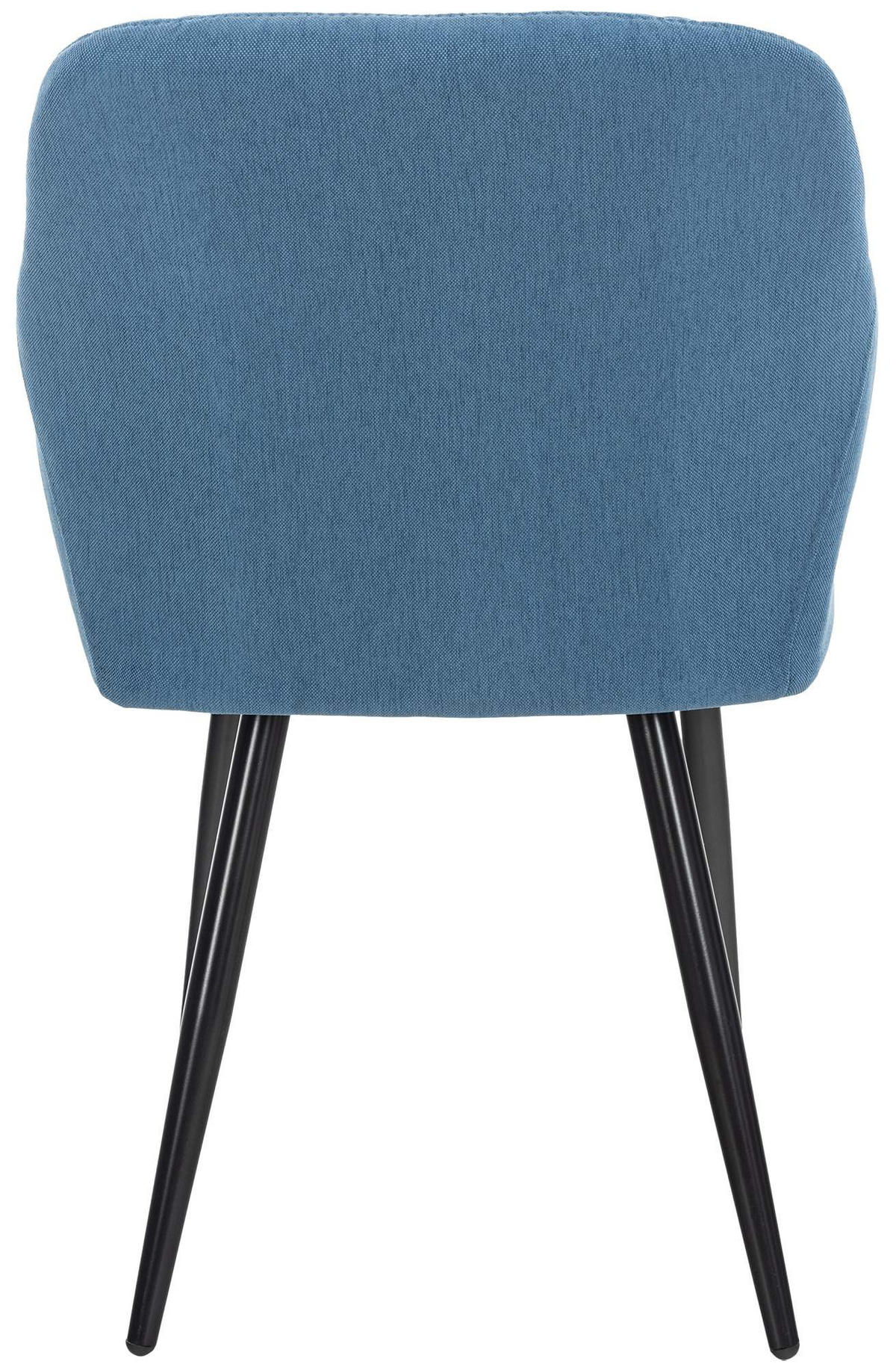ARMLEHNENSTUHL 2er Set Stoff blau - Blau/Schwarz, Textil/Metall (47/84/44cm) - CLP
