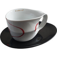 JUMBOTASSE loop red - Rot/Goldfarben, Keramik (0.45L) - Luigi Colani Porzellan