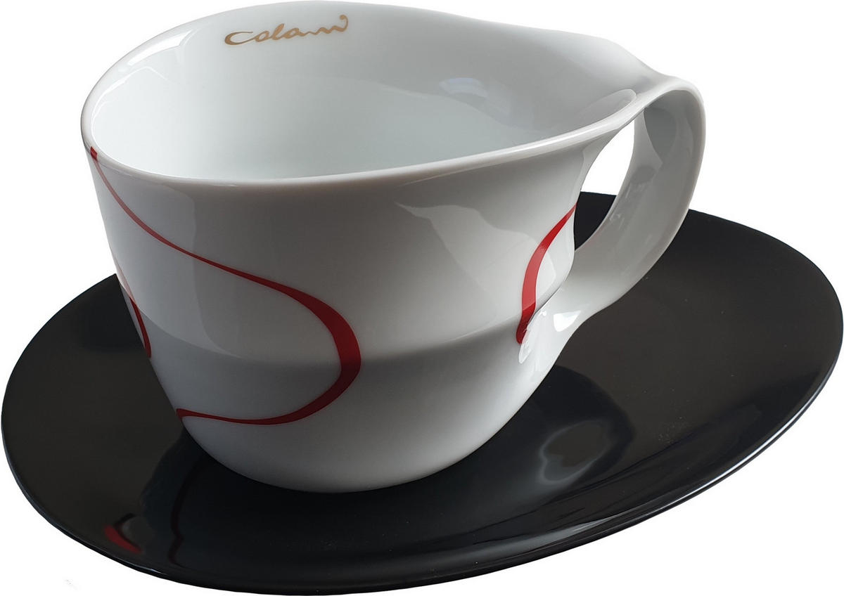 JUMBOTASSE loop red - Rot/Goldfarben, Keramik (0.45L) - Luigi Colani Porzellan