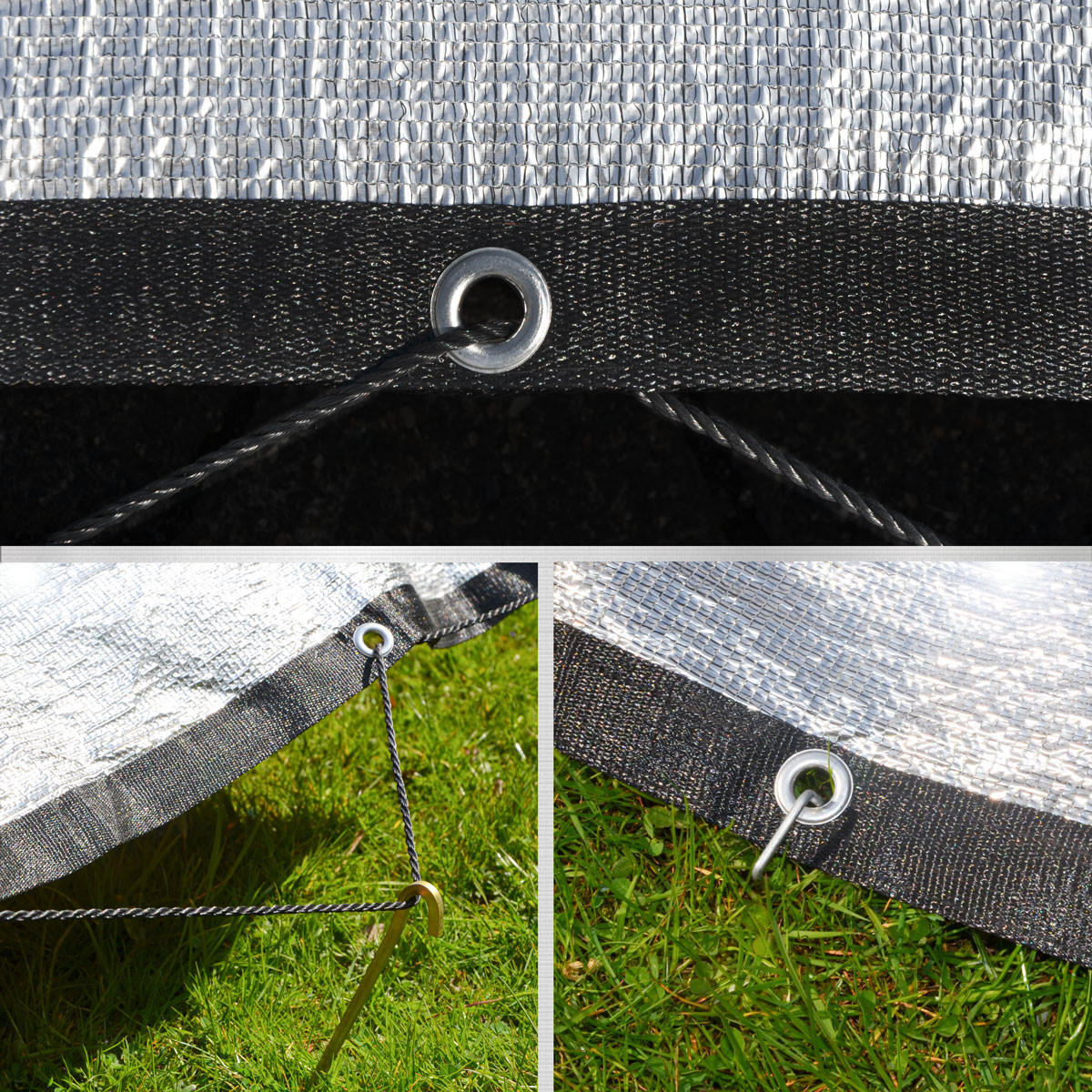 ALUMINIUM-SCHATTENNETZ 6/4 m, Silberfarben - Silberfarben, Metall (400/600cm) - Amanka