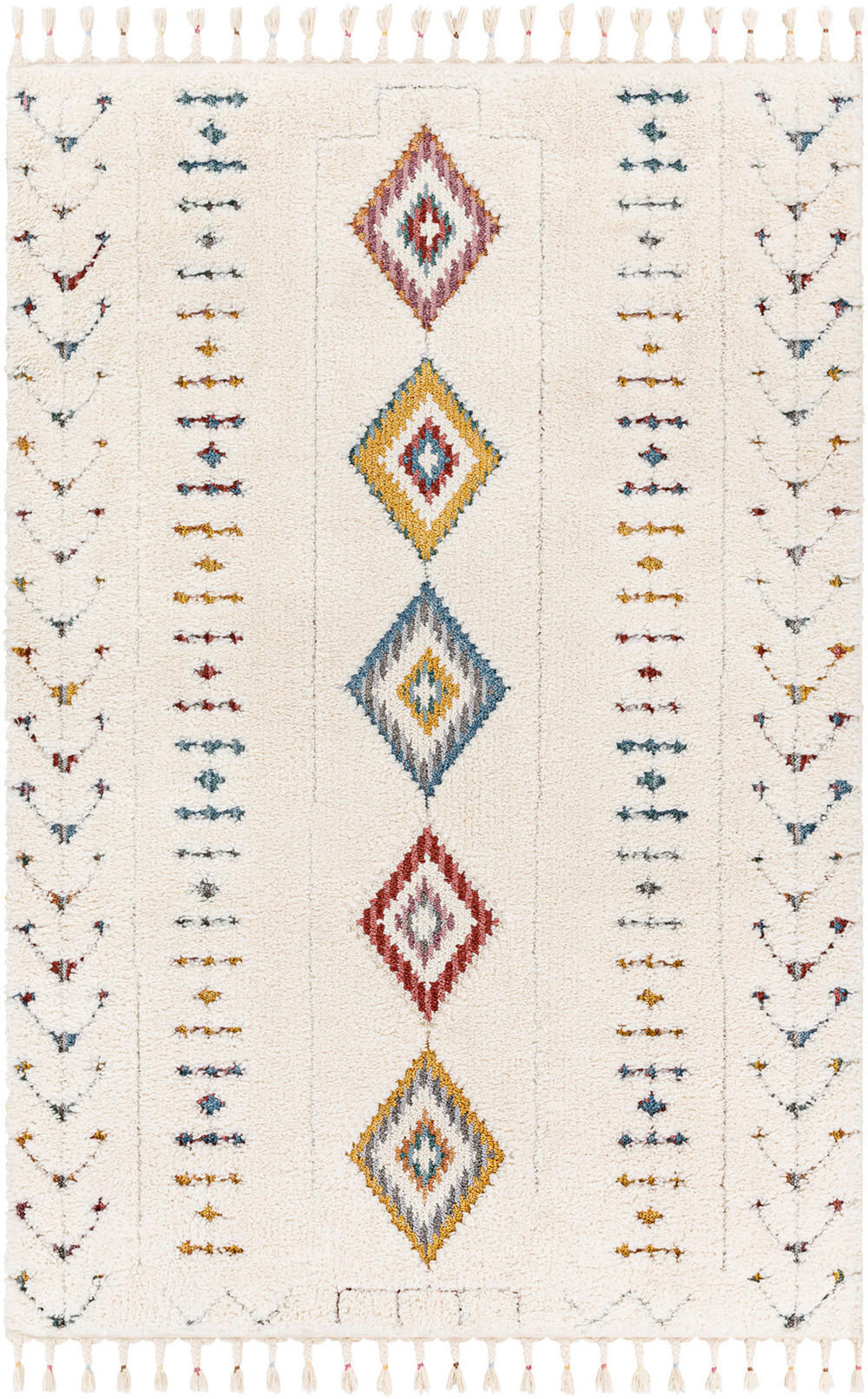 HOCHFLORTEPPICH 160/213 cm Mehrfarbig - Multicolor/Creme, Naturmaterialien/Textil (160/213cm) - LIVABLISS