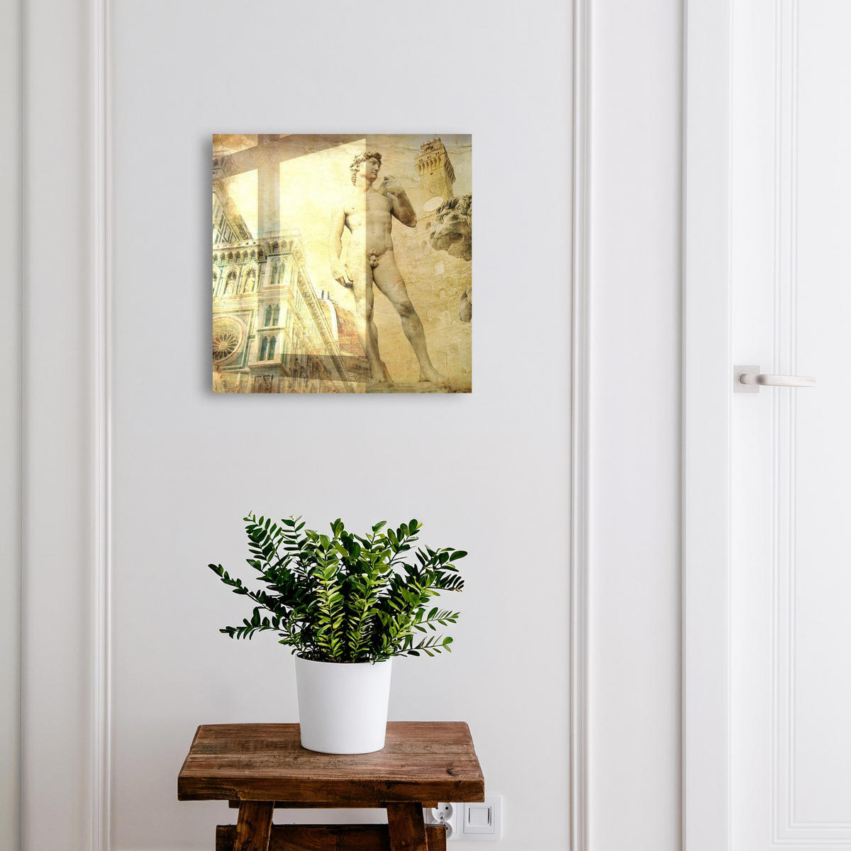 SCHLÜSSELBOX Schwarz 30x30 cm- Türöffnung nach rechts - Florentiner Renaissance - Beige, Metall (30/30/5cm) - TULUP
