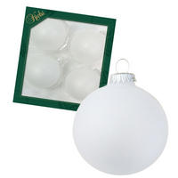 CHRISTBAUMKUGELN Uni-Design Emina Weiß 8cm (Glas / 4 Stk.) - Weiß, Glas (8/8/8cm) - Krebs Glas Lauscha