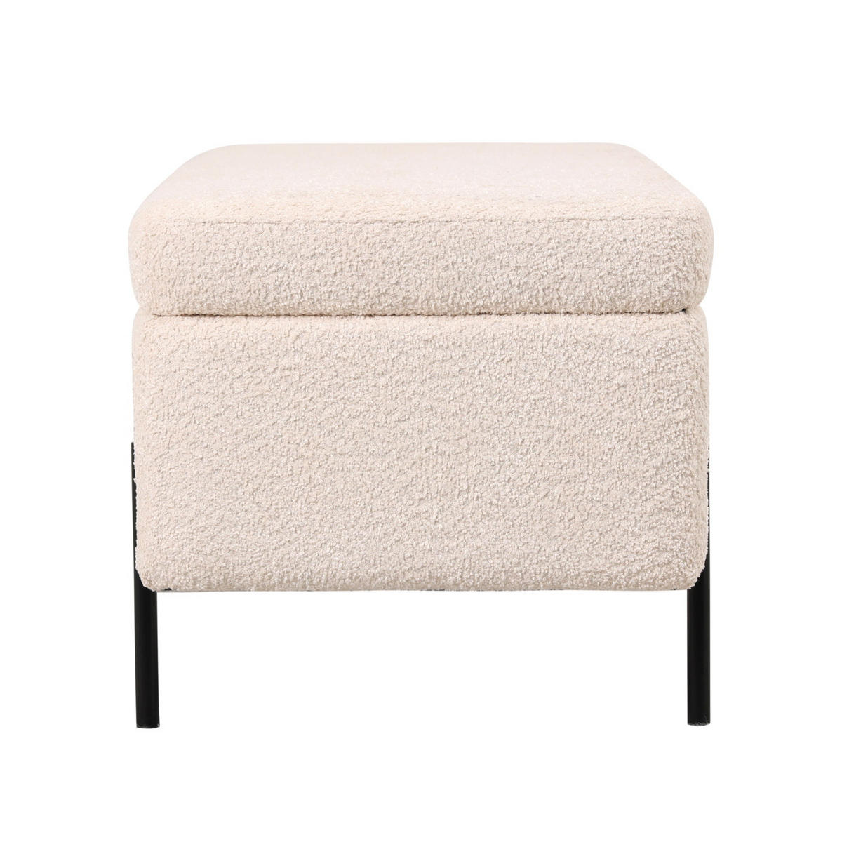 AUFBEWAHRUNGSBANK aus Bouclé, beige - Beige, Metall (110/40/45cm) - Giga Meubel